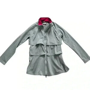 Athleta Women’s Gray Renew Tiered Ruffle Zip Performance Jacket Size XS